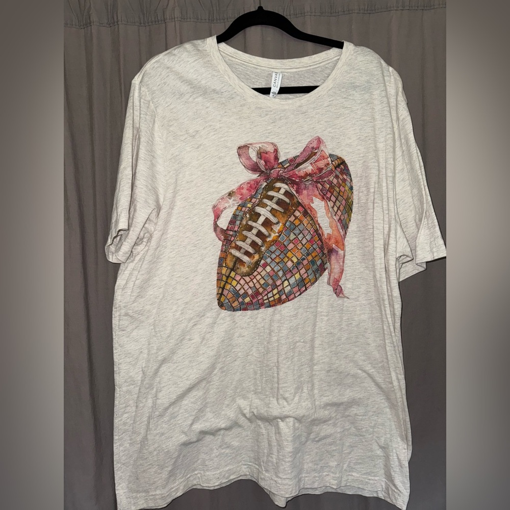 2XL Canva Graphic T-Shirt with Football Design